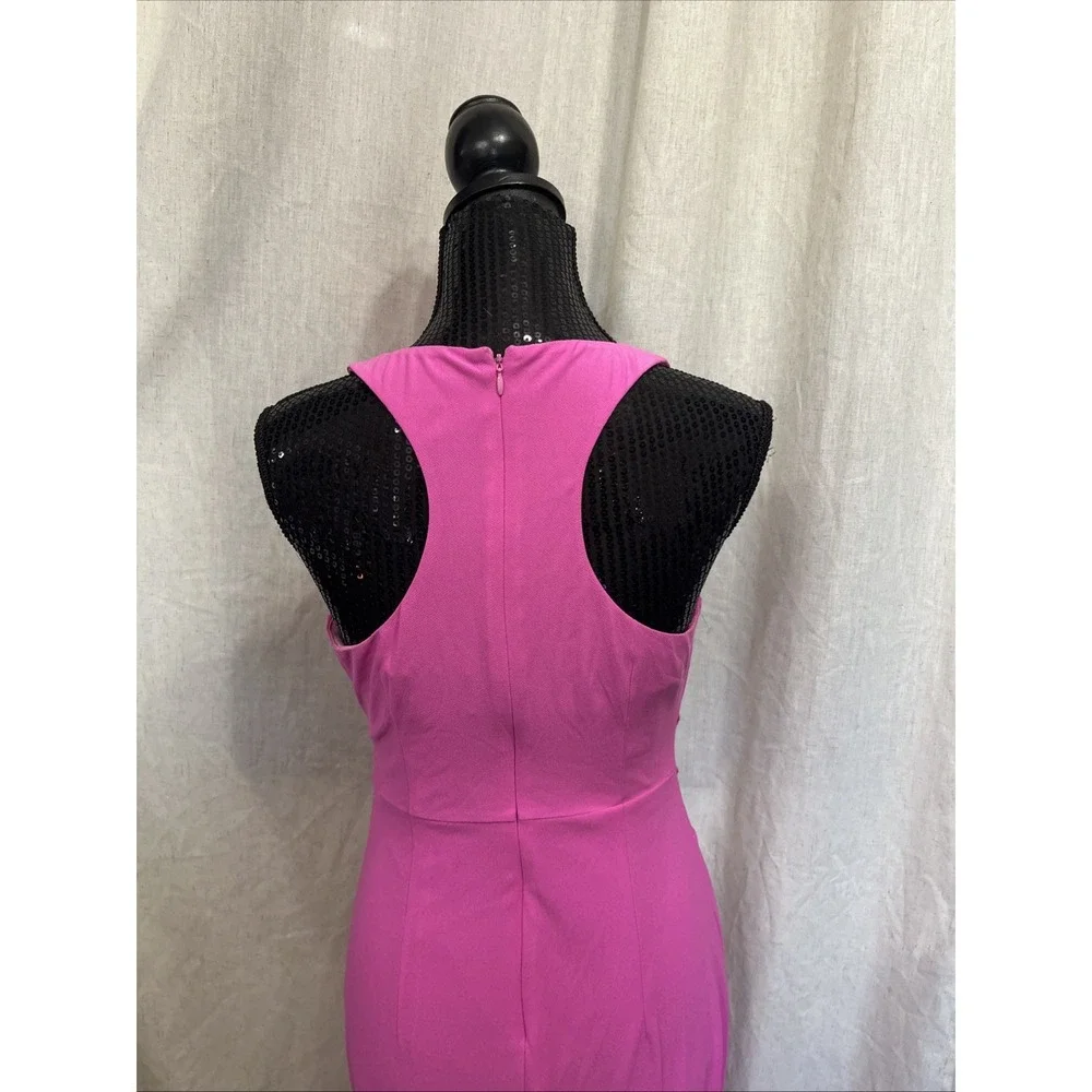ONE33 DARCY MAXI DRESS IN FUCHSIA PINK WRAP OPEN SLIT UNDERSKIRT SIZE 4